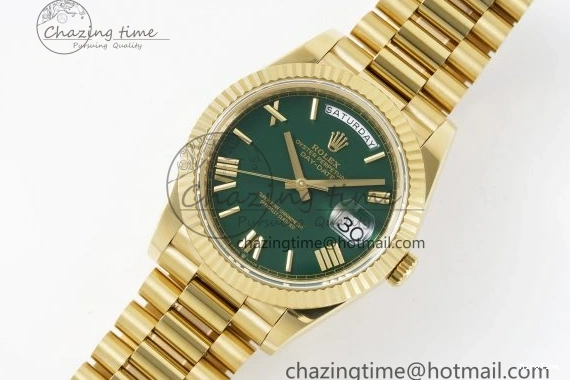 MiroTime 1229 Day Date 40 228238 YG JDF 1:1 Best Edition Green Dial on YG Bracelet VR EyeCatching 2245